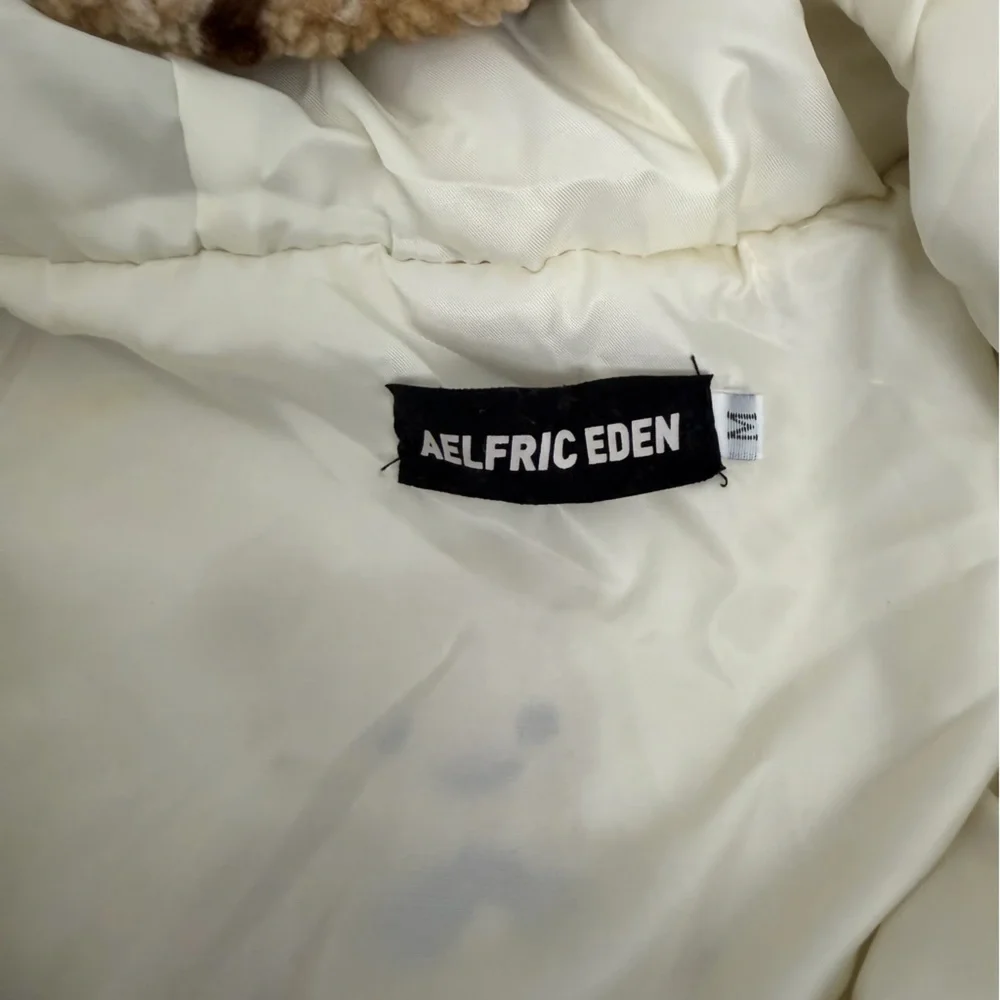 Aelfric Eden Teddy Bear Print Sherpa Half Zip Pullover Y2K Retro-size Med *NEW*
